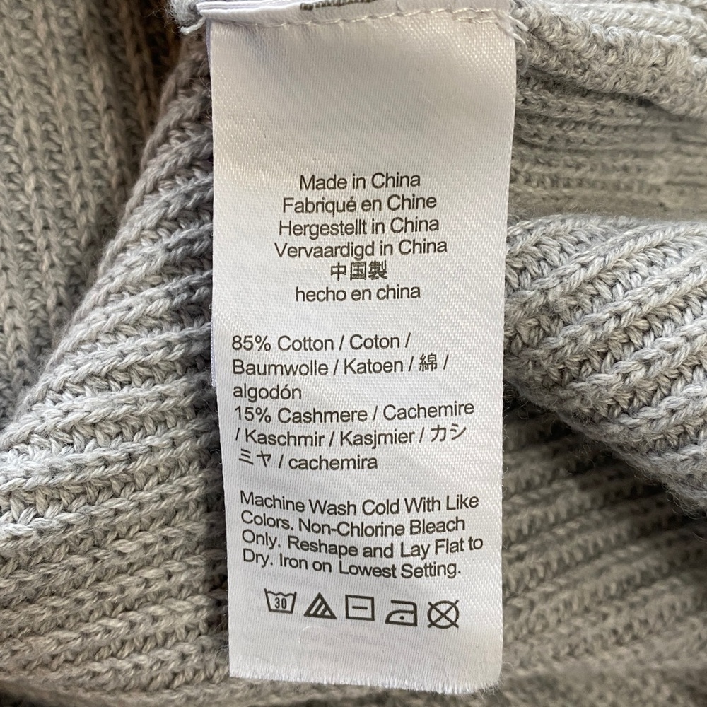J. Crew Women’s Rib Knit Turtleneck Sweater Gray Cotton/Cashmere Blend Size XS - Picture 6 of 6